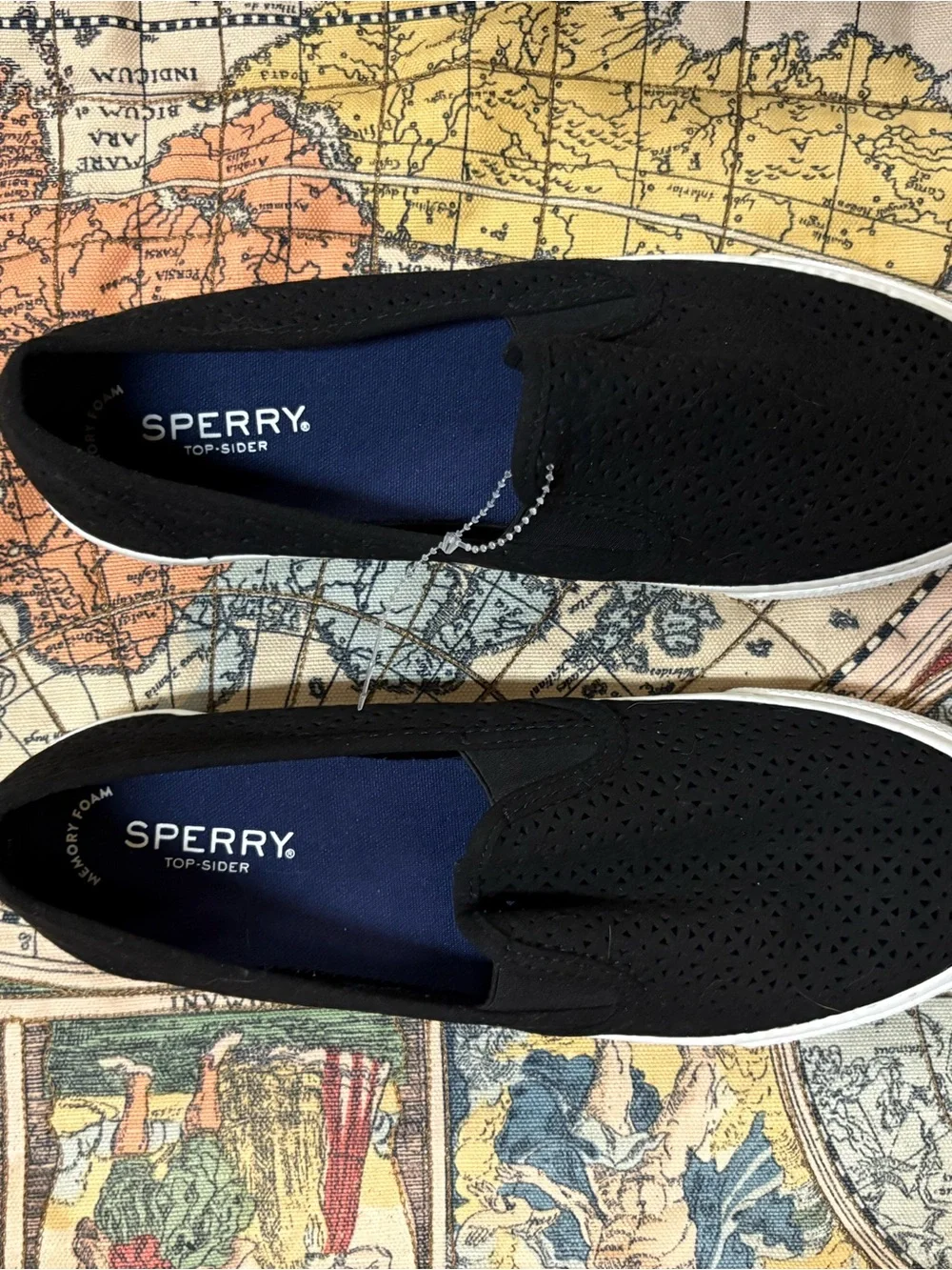 Sperry Black Slip-On Memory Foam Sneakers